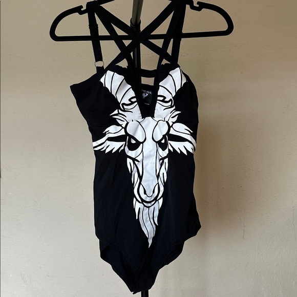 Killstar Baphomet Killing It bodysuit size‎ XL NWT black bodysuit - Picture 3 of 7